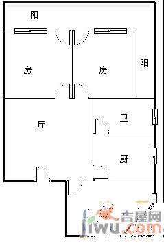 小金台2室2厅1卫103㎡户型图