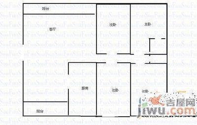 普瑞花园3室2厅2卫166㎡户型图