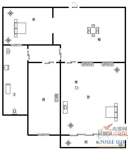 普瑞花园3室2厅2卫166㎡户型图