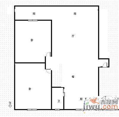 洪都中大道256号2室2厅1卫81㎡户型图