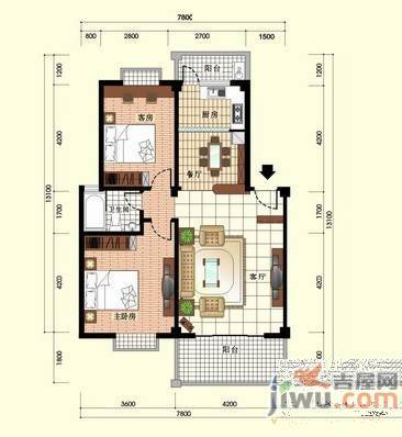 洪都中大道256号2室2厅1卫81㎡户型图