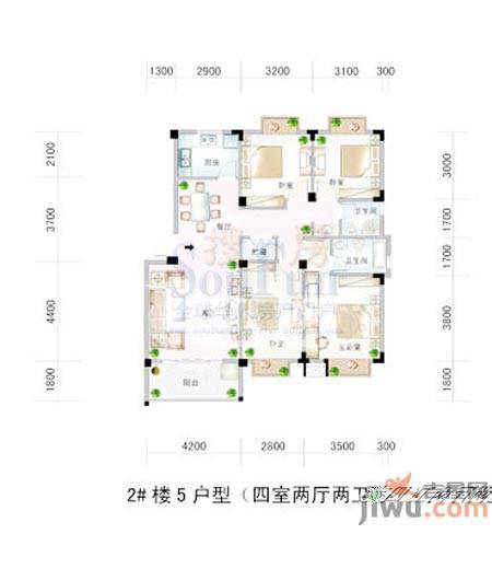 水岸菁华3室2厅2卫106㎡户型图