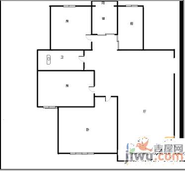 江中花园2室2厅1卫89㎡户型图