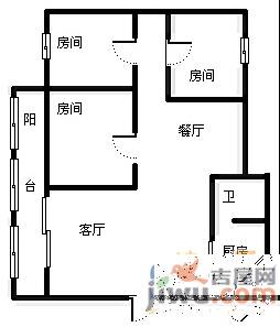 江中花园2室2厅1卫89㎡户型图