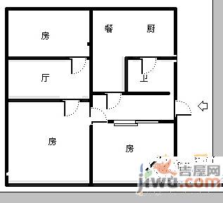 铁路八村2室1厅1卫53㎡户型图