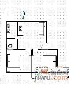 铁路八村2室1厅1卫53㎡户型图