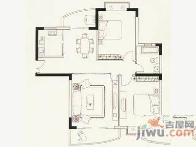 金辉家园4室2厅2卫户型图