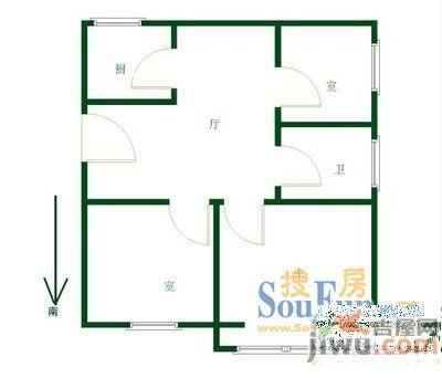 桃花源居3室2厅1卫户型图