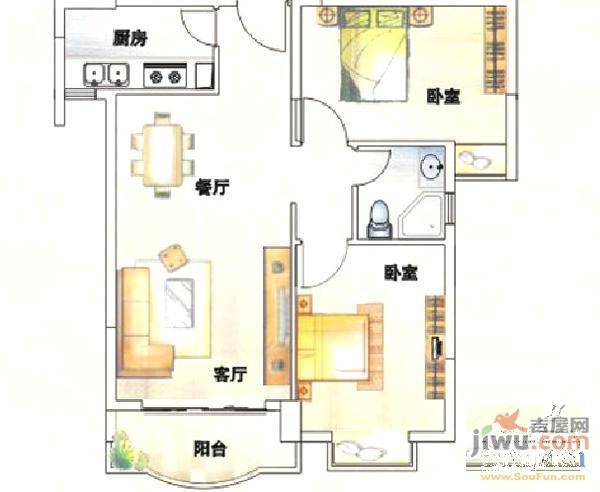 桃花源居3室2厅1卫户型图