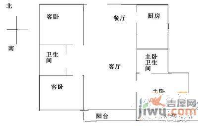 桃花源居3室2厅1卫户型图