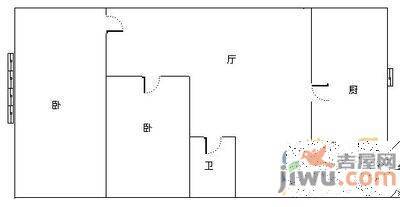 付家坡2室1厅1卫46㎡户型图