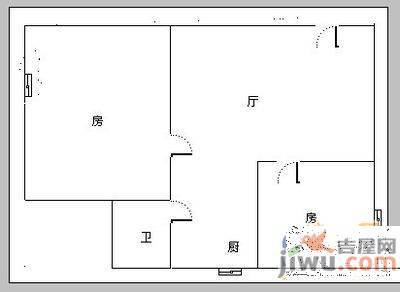 筷子巷2室1厅1卫50㎡户型图