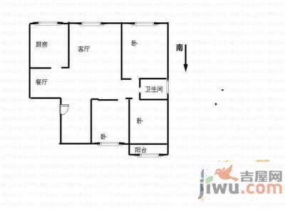 船山新居2室1厅1卫户型图