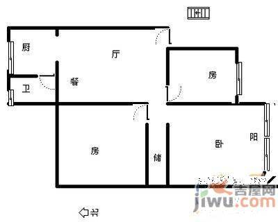 江信小区3室1厅1卫户型图