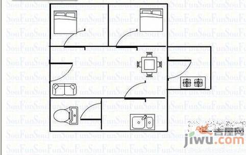 江信小区3室1厅1卫户型图