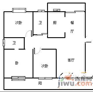 苑中园3室2厅1卫户型图