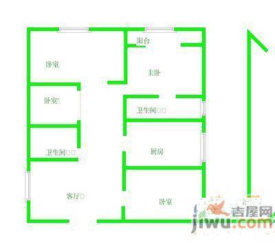 蓝天雅居4室2厅2卫113㎡户型图