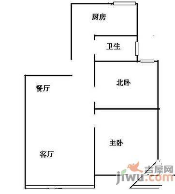 阳明锦城2室2厅1卫户型图