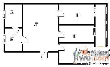 阳明锦城2室2厅1卫户型图