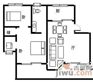 阳明锦城2室2厅1卫户型图