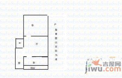 红谷六路骨胶厂2室2厅1卫90㎡户型图