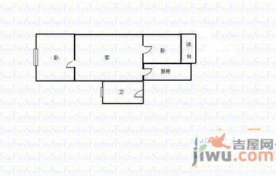 红谷六路骨胶厂2室2厅1卫90㎡户型图