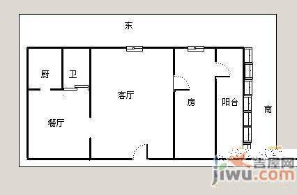 汤家园3室2厅1卫90㎡户型图