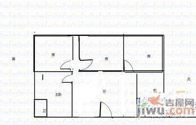 汤家园3室2厅1卫90㎡户型图