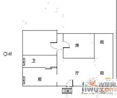 船山路3室1厅1卫103㎡户型图