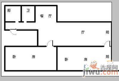 船山路3室1厅1卫103㎡户型图