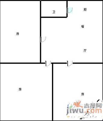 船山路3室1厅1卫103㎡户型图