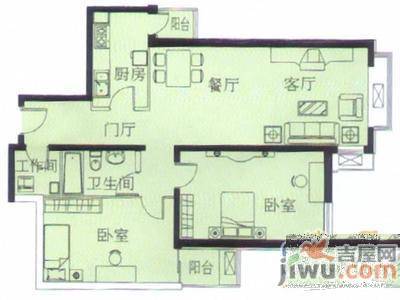 翰园小区3室2厅1卫150㎡户型图