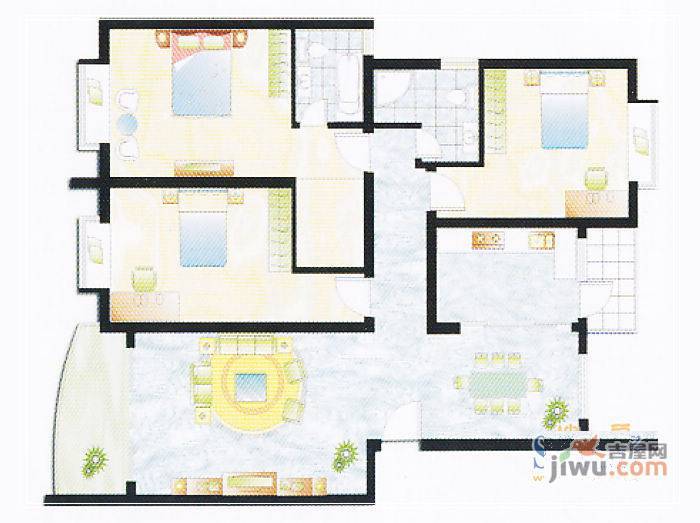 京东小区C区2室2厅1卫户型图