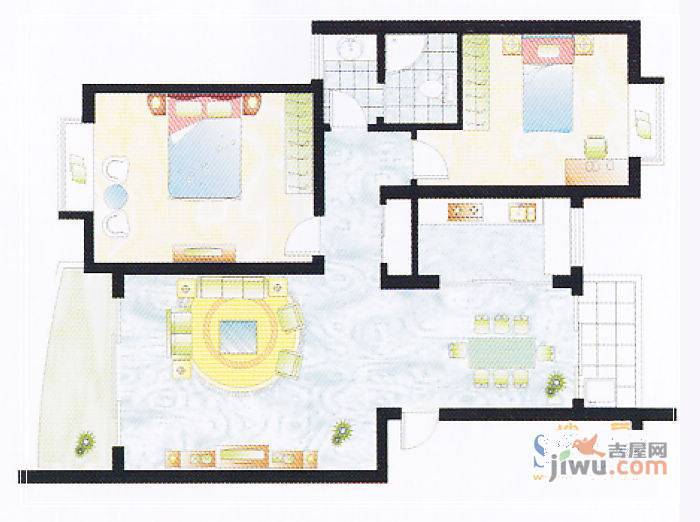 京东小区C区2室2厅1卫户型图