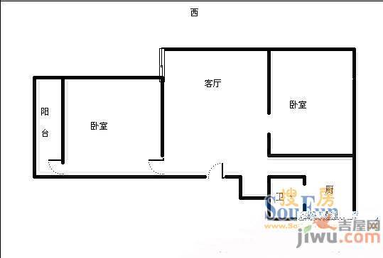 京东小区C区2室2厅1卫户型图