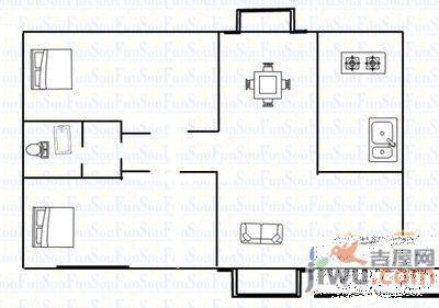 恋恋象湖3室2厅2卫122㎡户型图