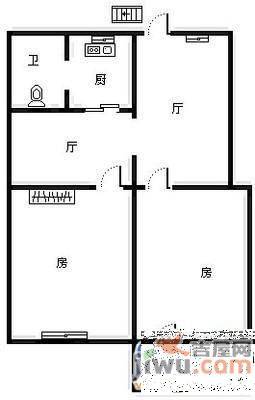 老贡院2室1厅1卫54㎡户型图