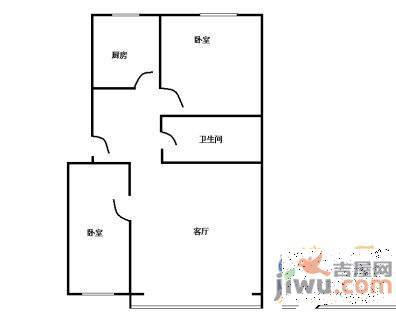 北京东路安装公司宿舍2室1厅1卫67㎡户型图