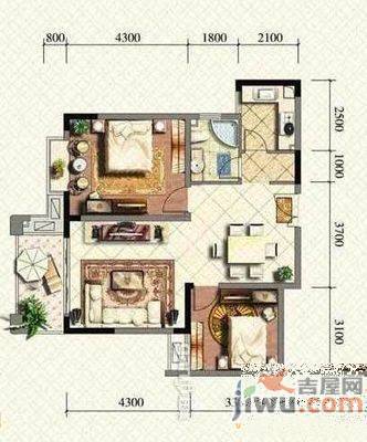 洪都新村3室2厅1卫121㎡户型图