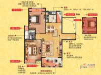 正荣大湖之都3室2厅1卫110㎡户型图