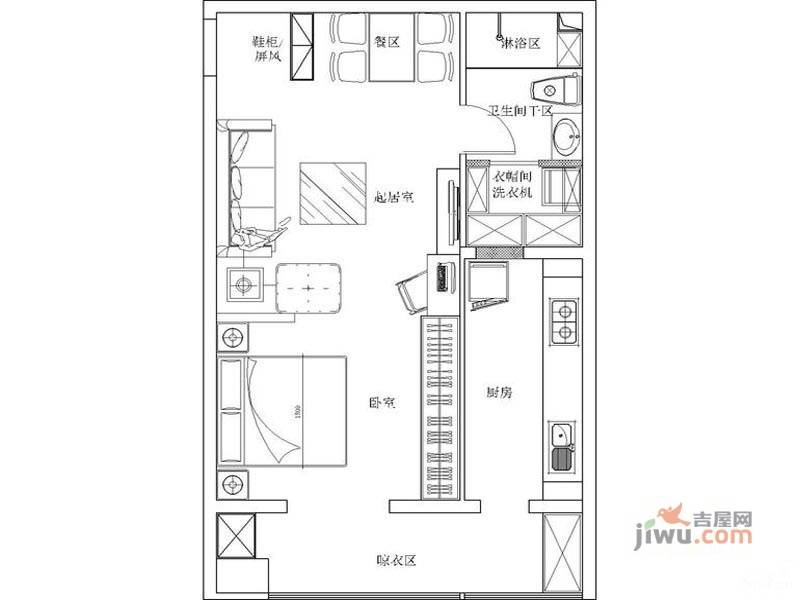 桑海春天2室1厅1卫79㎡户型图