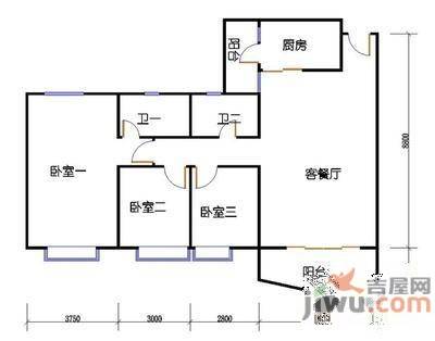 新城国际花都二期3室2厅2卫137㎡户型图