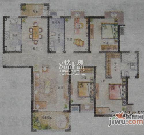 联泰香域滨江4室2厅2卫138.1㎡户型图