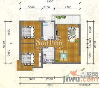 天奥经纬府邸2室1厅1卫79.3㎡户型图