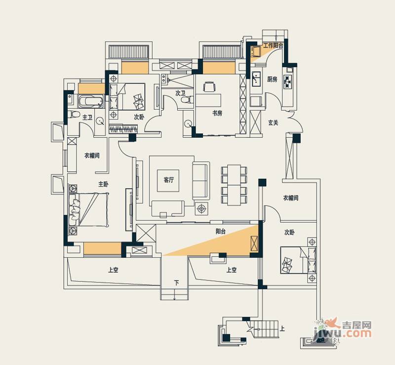 华润橡府4室2厅2卫149㎡户型图