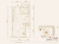 天元国际公寓1室1厅1卫40㎡户型图