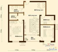 御景名苑2室2厅1卫98.8㎡户型图