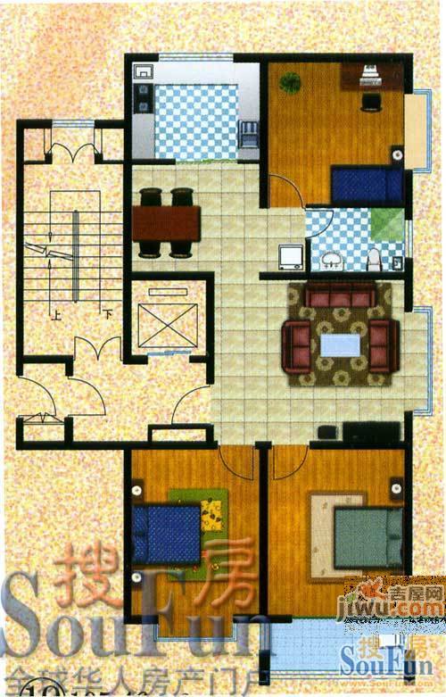 金水豪庭2室1厅1卫68㎡户型图