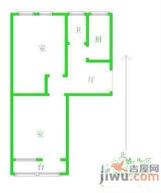 河茵北里2室1厅1卫户型图