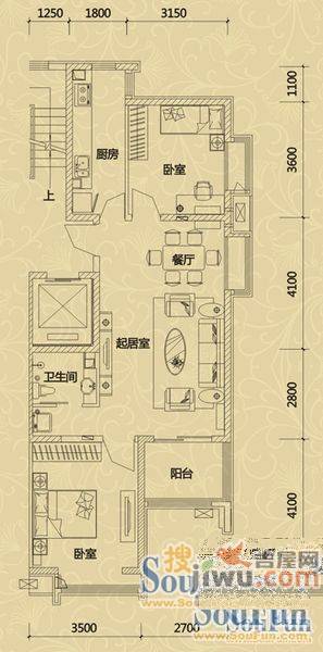 鹭港小区2室2厅1卫户型图